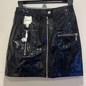 Forever 21 Black Faux Leather Short Skirt